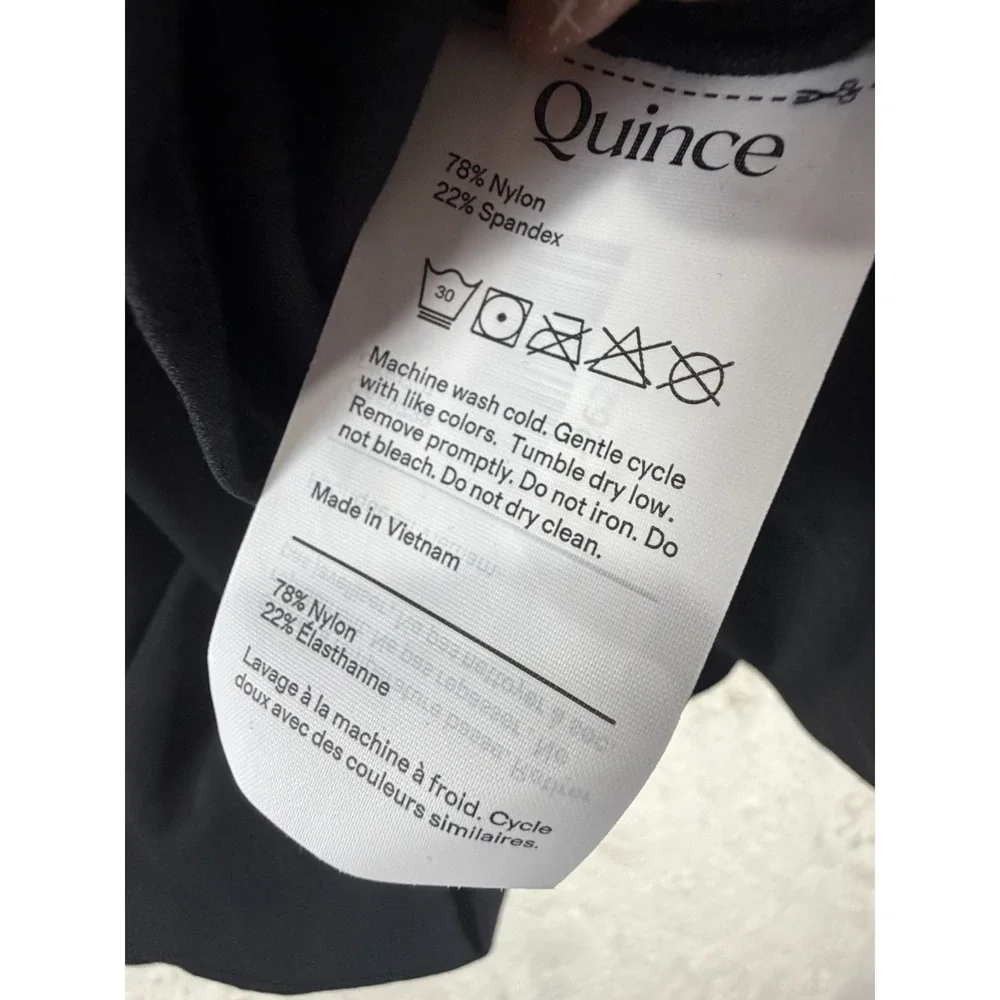 NWT Quince Ultra-Form Active Dress Womens L Black 4-Way Stretch Built-In Shorts